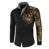 Slim Fit Long-Sleeve Shirt With Golden Accents