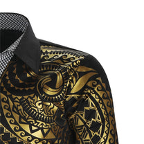 Slim Fit Long-Sleeve Shirt With Golden Accents