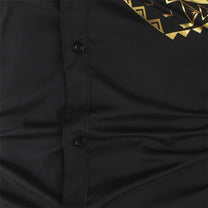 Slim Fit Long-Sleeve Shirt With Golden Accents