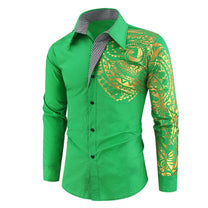Slim Fit Long-Sleeve Shirt With Golden Accents