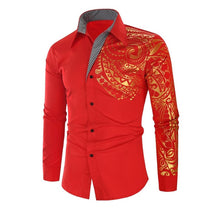 Slim Fit Long-Sleeve Shirt With Golden Accents