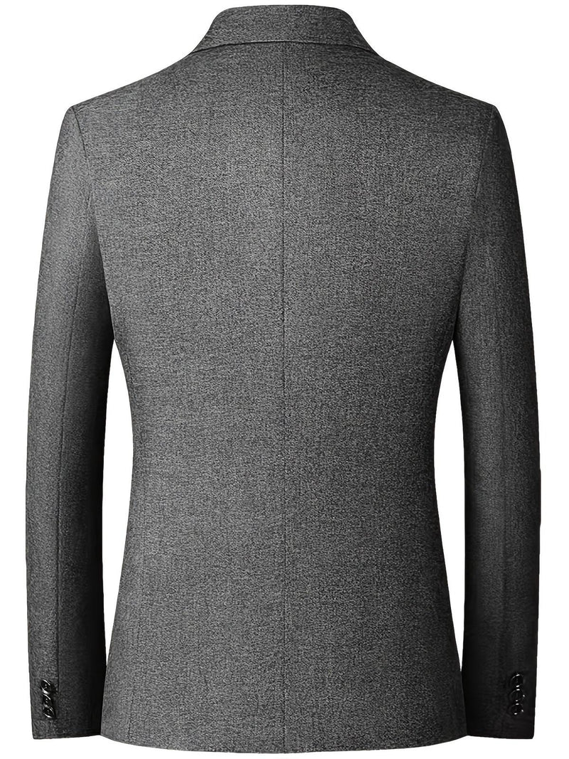 Slim-Fit Men&#39;s Blazer With Two-Button Closure And Lapel Collar