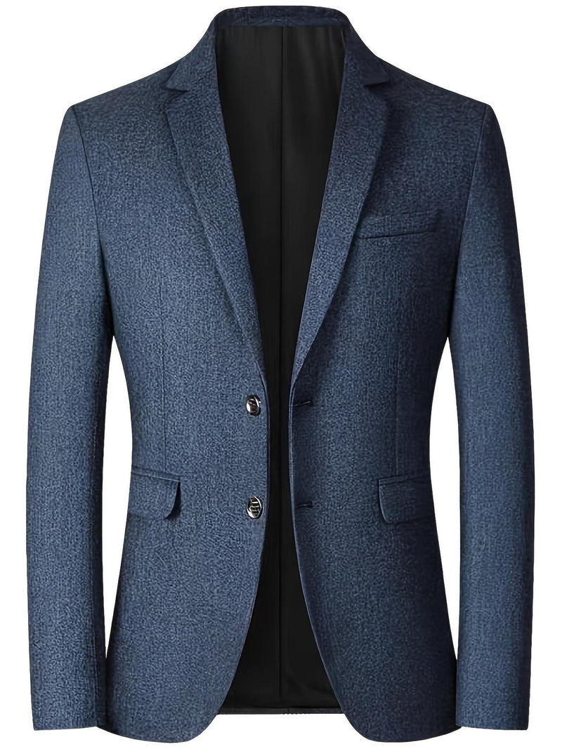 Slim-Fit Men&#39;s Blazer With Two-Button Closure And Lapel Collar