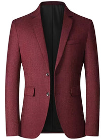 Slim-Fit Men&#39;s Blazer With Two-Button Closure And Lapel Collar