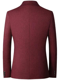 Slim-Fit Men&#39;s Blazer With Two-Button Closure And Lapel Collar