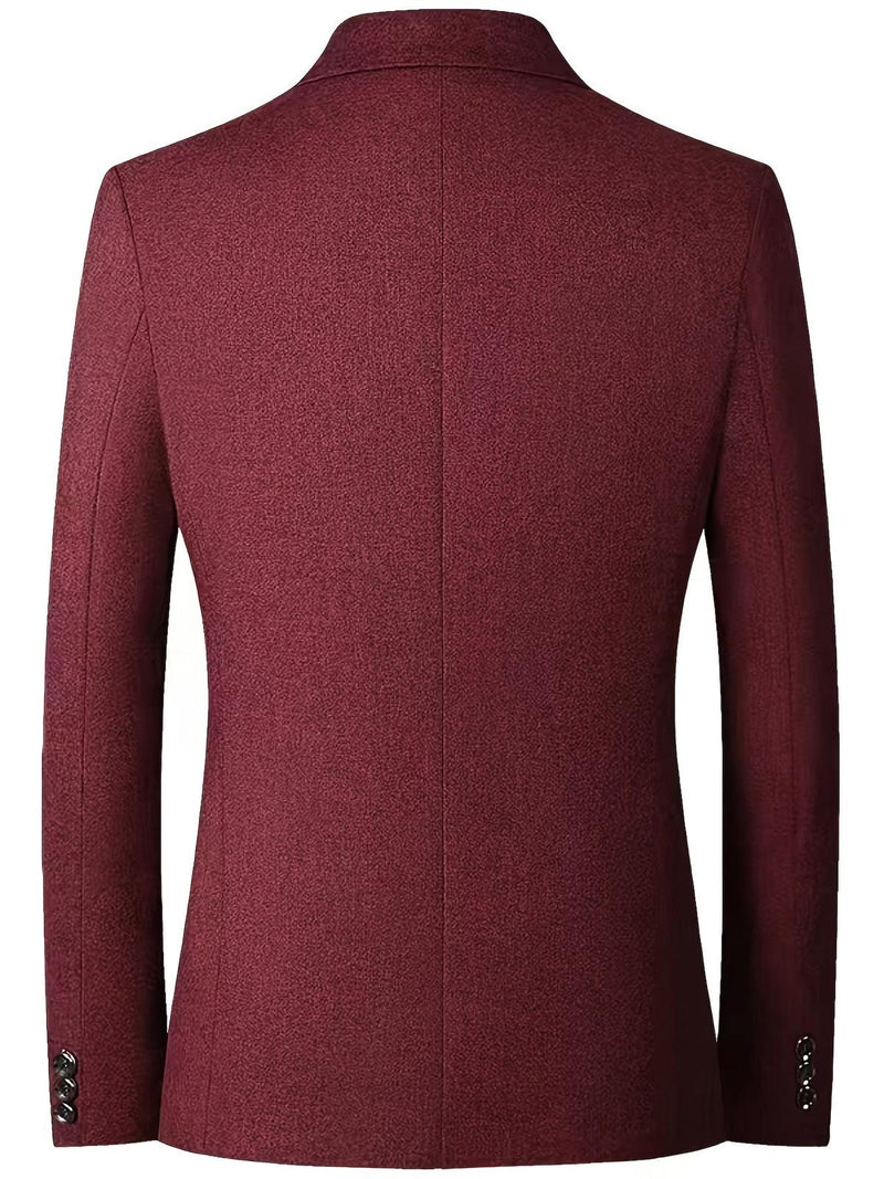 Slim-Fit Men&#39;s Blazer With Two-Button Closure And Lapel Collar