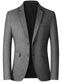 Slim-Fit Men&#39;s Blazer With Two-Button Closure And Lapel Collar