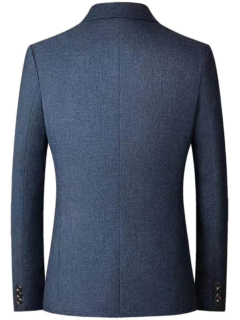 Slim-Fit Men&#39;s Blazer With Two-Button Closure And Lapel Collar