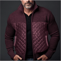 Slim Fit Quilted Jacket With Knitted Sleeves