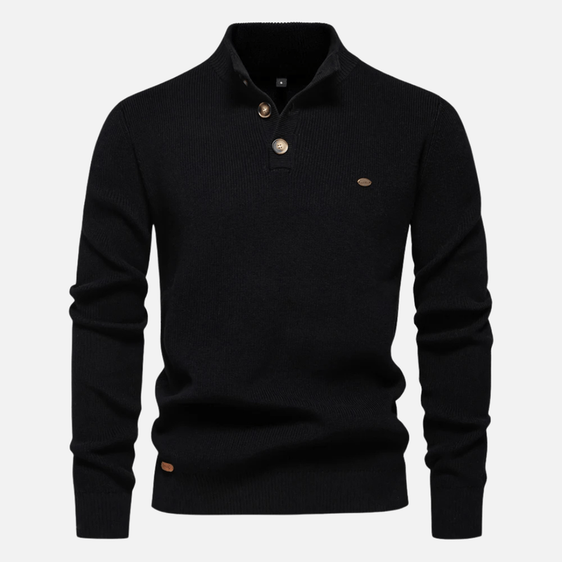 Slim Fit Ribbed Turtleneck Wool Blend Sweater