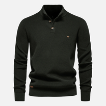 Slim Fit Ribbed Turtleneck Wool Blend Sweater
