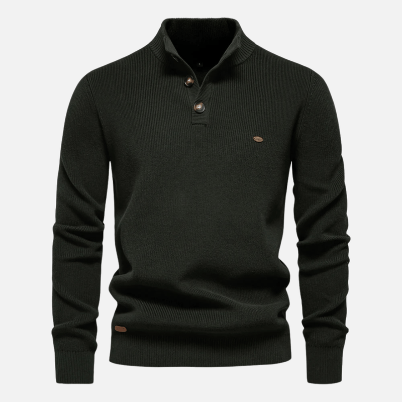 Slim Fit Ribbed Turtleneck Wool Blend Sweater