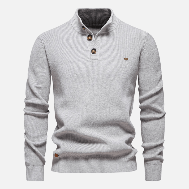 Slim Fit Ribbed Turtleneck Wool Blend Sweater