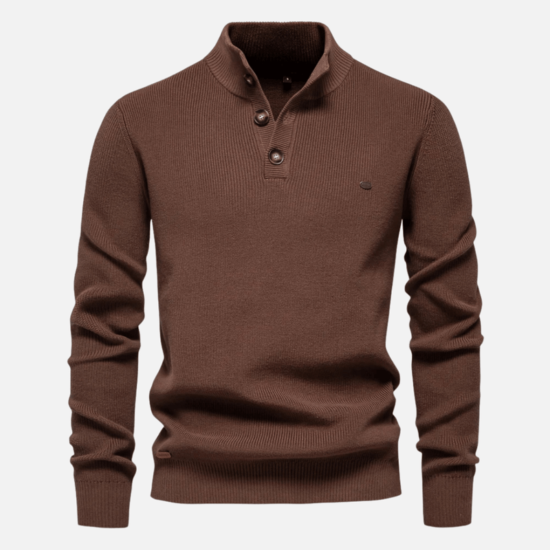 Slim Fit Ribbed Turtleneck Wool Blend Sweater