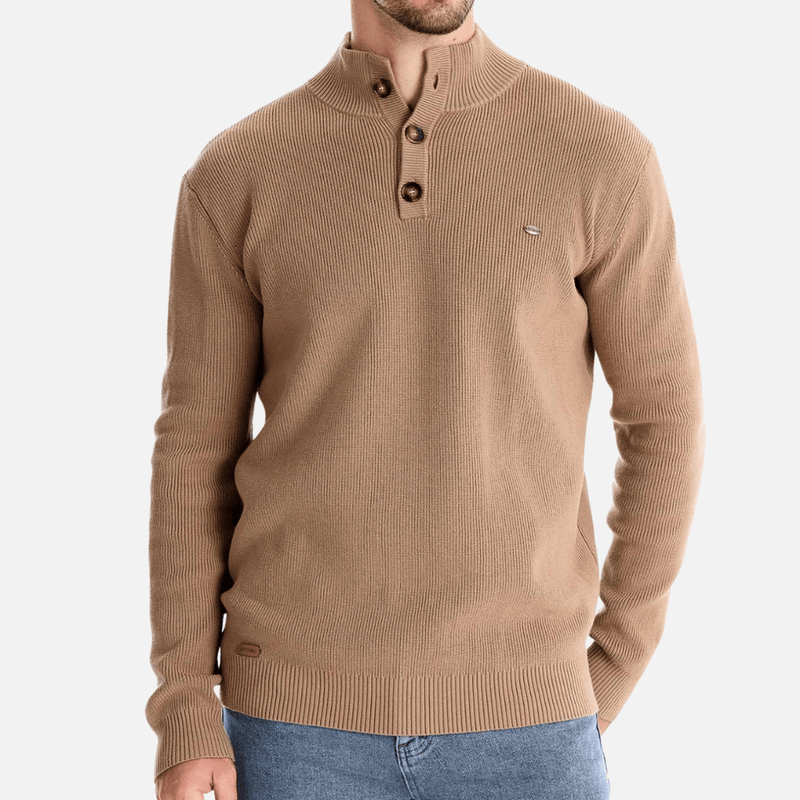 Slim Fit Ribbed Turtleneck Wool Blend Sweater