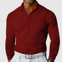 Slim Fit Waffle Knit Polo Shirt