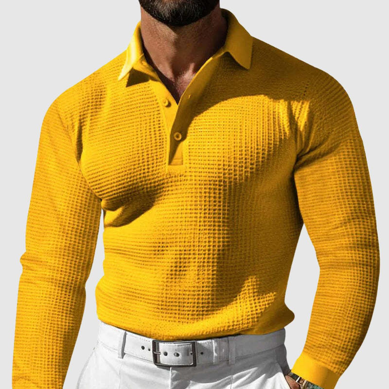 Slim Fit Waffle Knit Polo Shirt