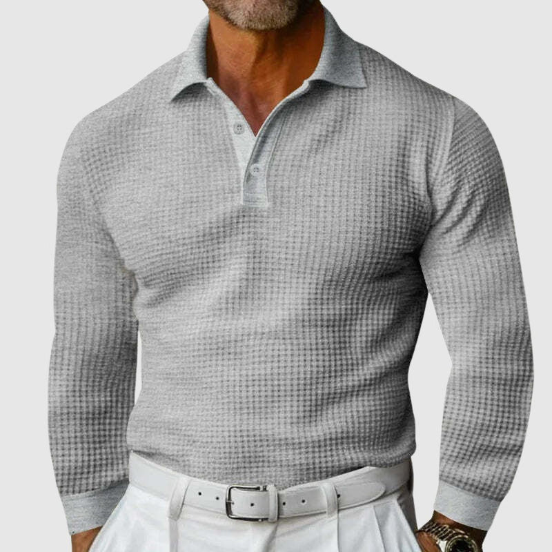 Slim Fit Waffle Knit Polo Shirt