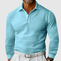 Slim Fit Waffle Knit Polo Shirt