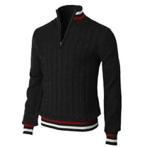Slim-Fit Wool Knit Zip Neck Jumper