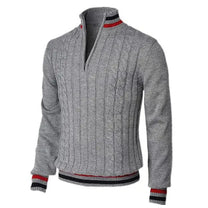 Slim-Fit Wool Knit Zip Neck Jumper