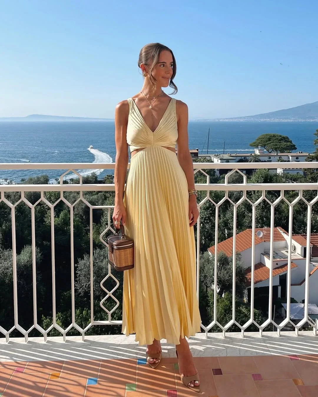 Pleated Maxi Dress