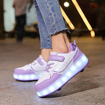 Sneakers With Wheels And LED Soles