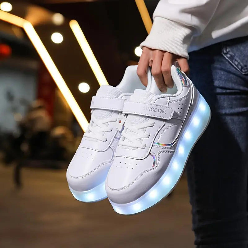 Sneakers With Wheels And LED Soles