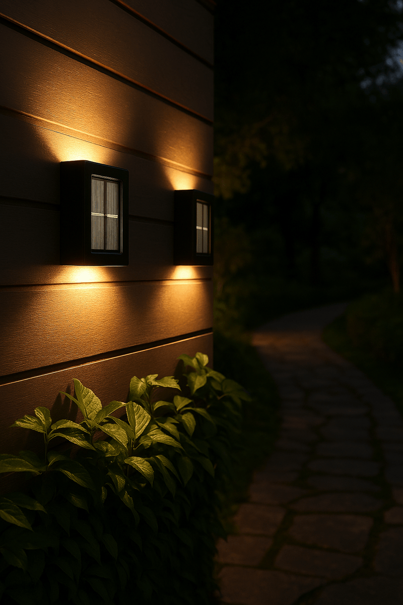 Solar-Powered LED Outdoor Wall Lights, Weatherproof
