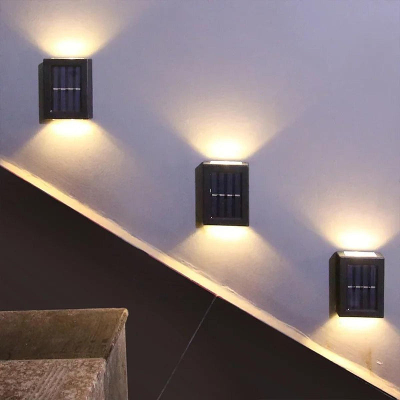 Solar-Powered LED Outdoor Wall Lights, Weatherproof