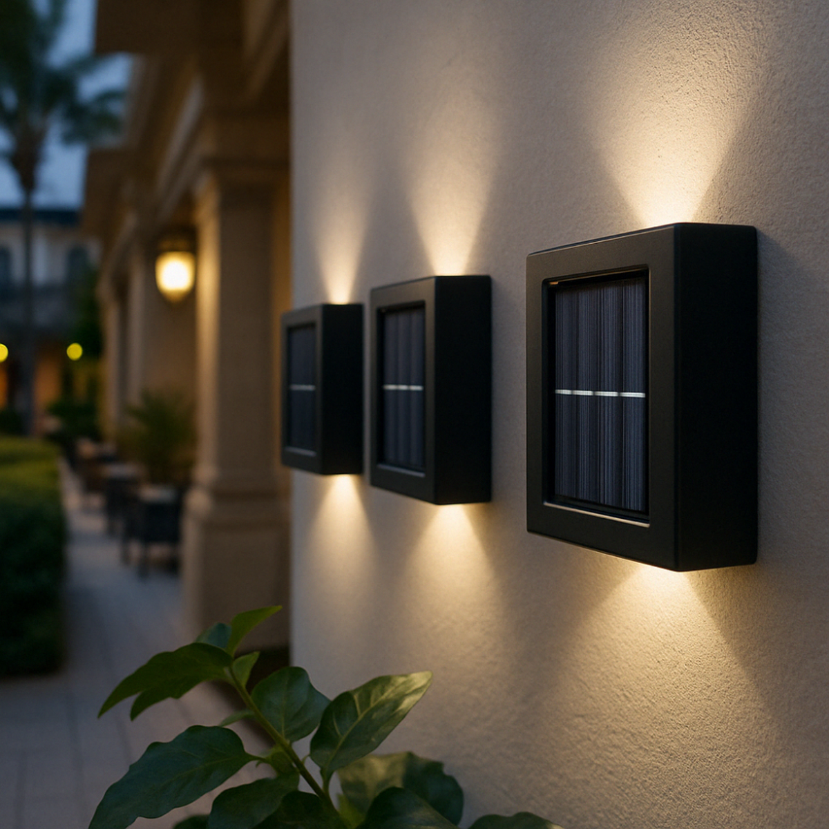 Solar-Powered LED Outdoor Wall Lights, Weatherproof