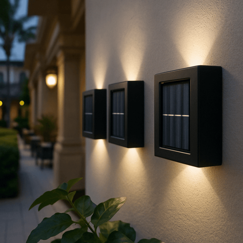 Solar-Powered LED Outdoor Wall Lights, Weatherproof
