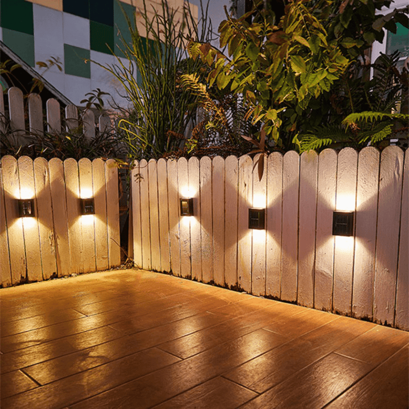 Solar-Powered LED Outdoor Wall Lights, Weatherproof