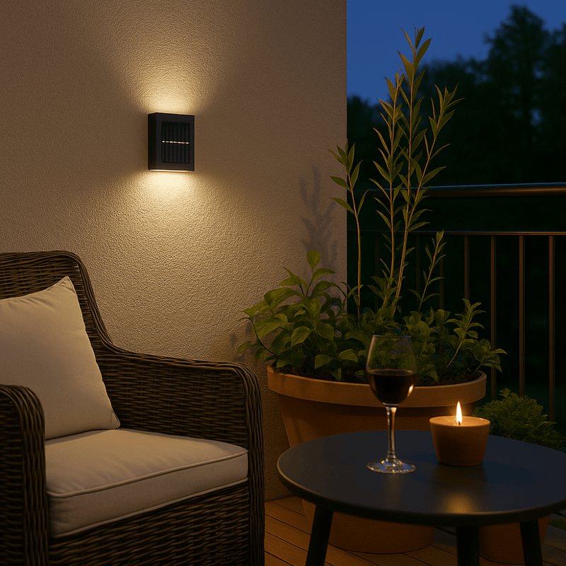 Solar-Powered LED Outdoor Wall Lights, Weatherproof