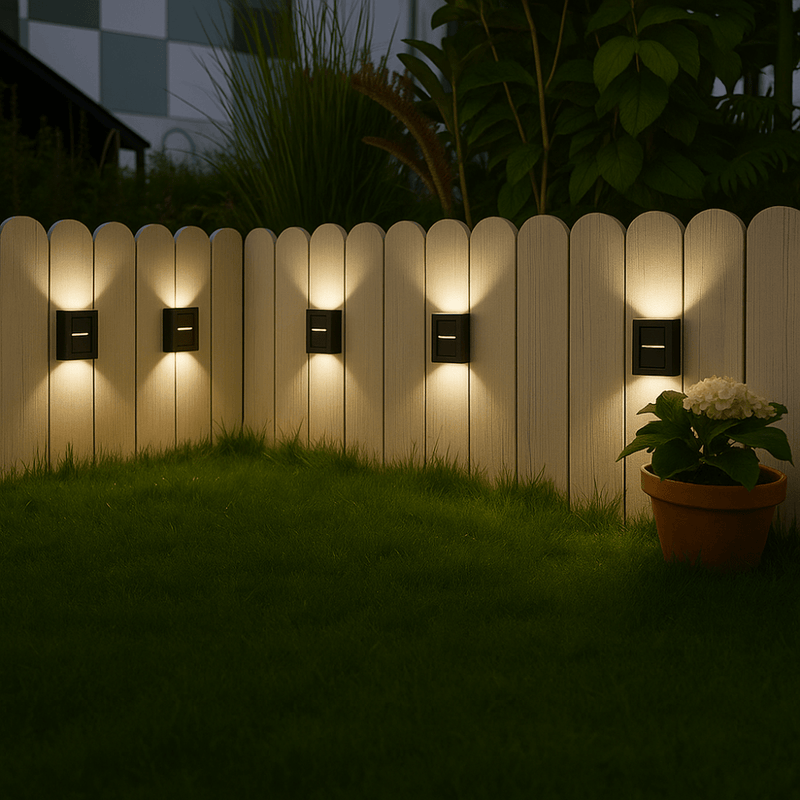 Solar-Powered LED Outdoor Wall Lights, Weatherproof