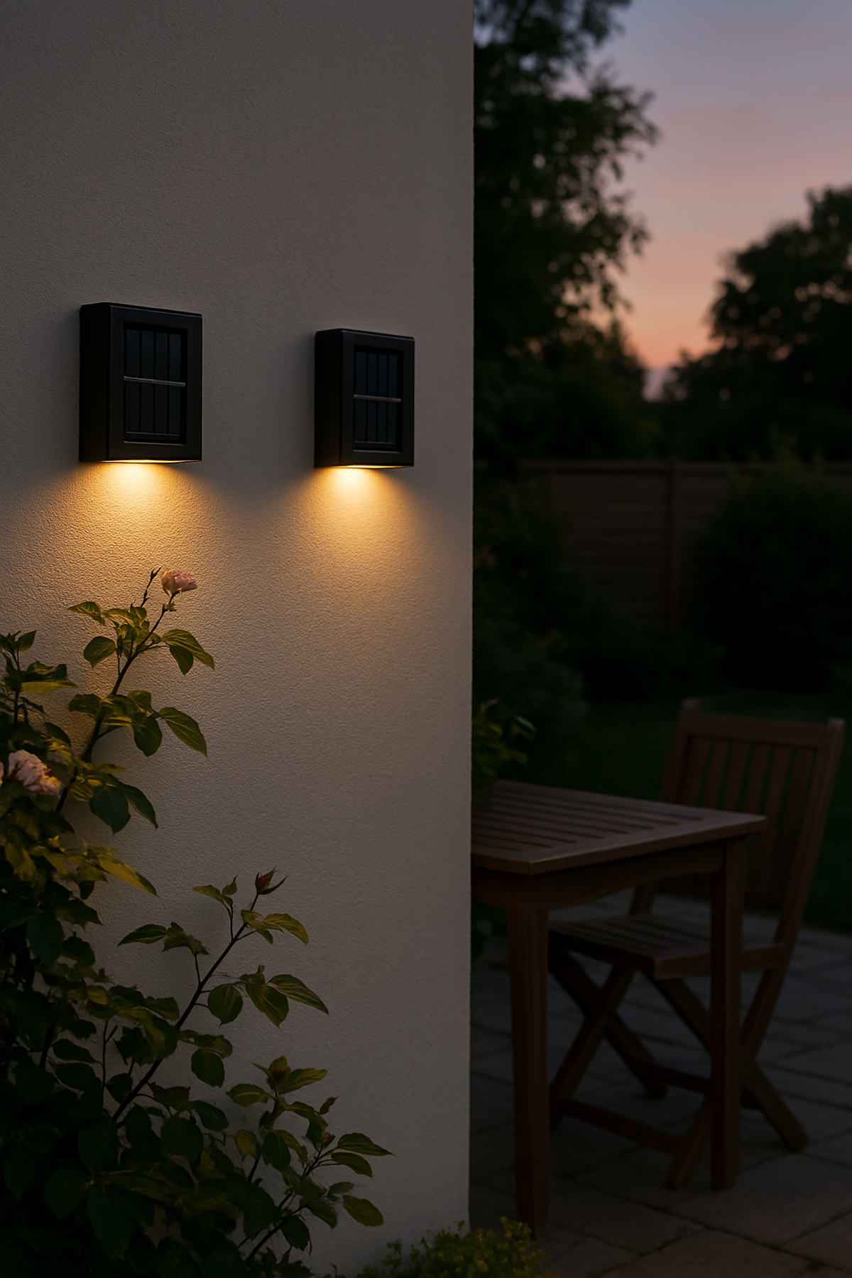 Solar-Powered LED Outdoor Wall Lights, Weatherproof