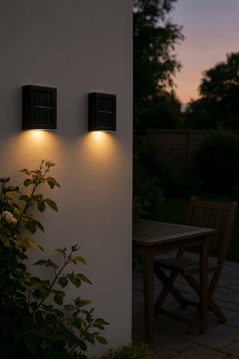 Solar-Powered LED Outdoor Wall Lights, Weatherproof