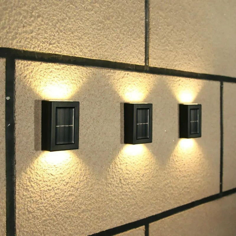 Solar-Powered LED Outdoor Wall Lights, Weatherproof