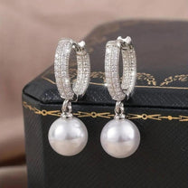 Sophisticated Silver Pearl Earrings