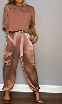 Sophisticated Two-Piece Set With Half Sleeves For Women