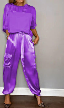 Sophisticated Two-Piece Set With Half Sleeves For Women