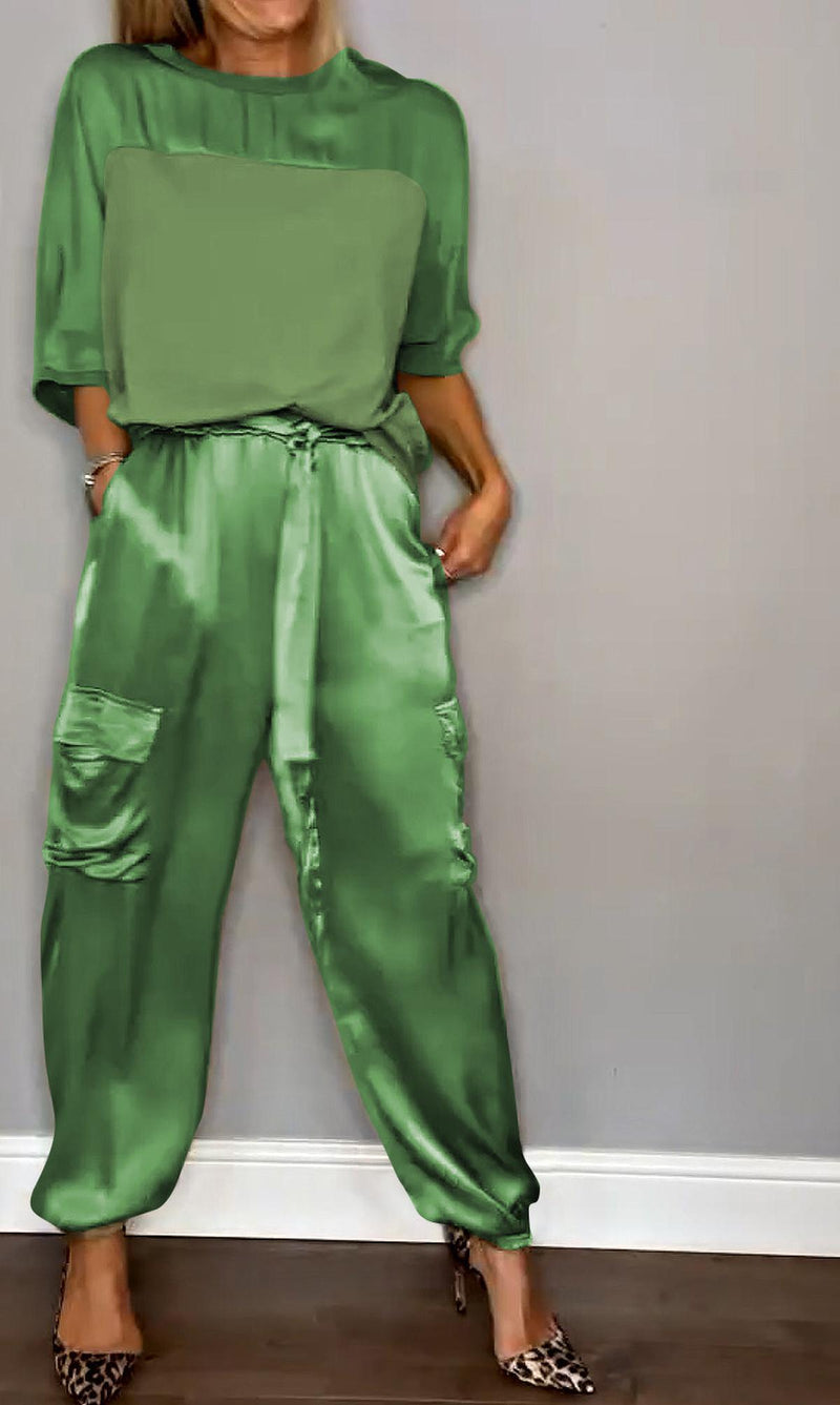 Sophisticated Two-Piece Set With Half Sleeves For Women