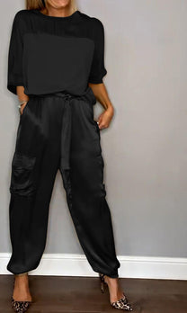 Sophisticated Two-Piece Set With Half Sleeves For Women