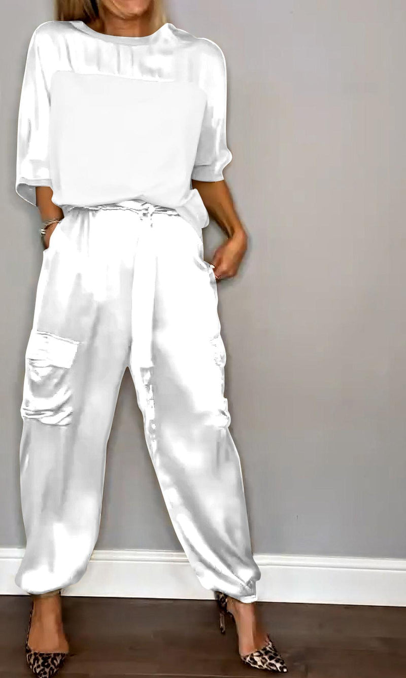Sophisticated Two-Piece Set With Half Sleeves For Women