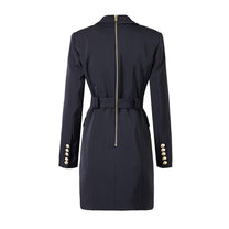 Sophisticated Women&#39;s Blazer Dress With Waist Belt And Button Detailing