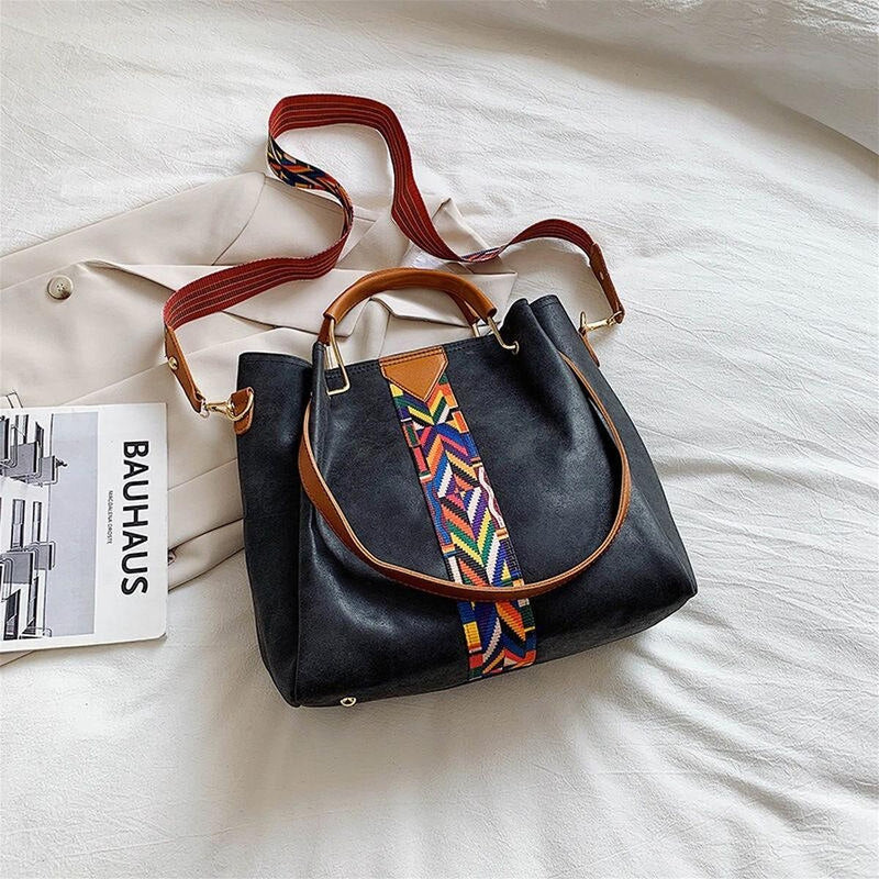 Spacious PU Leather Everyday Tote Bag