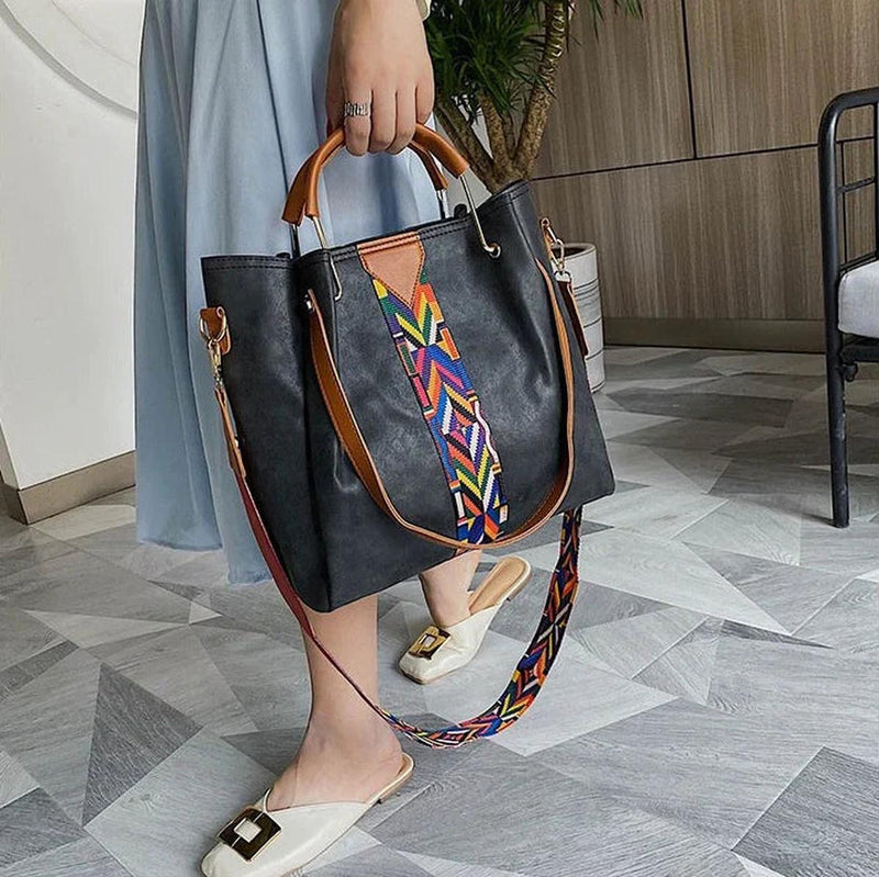 Spacious PU Leather Everyday Tote Bag