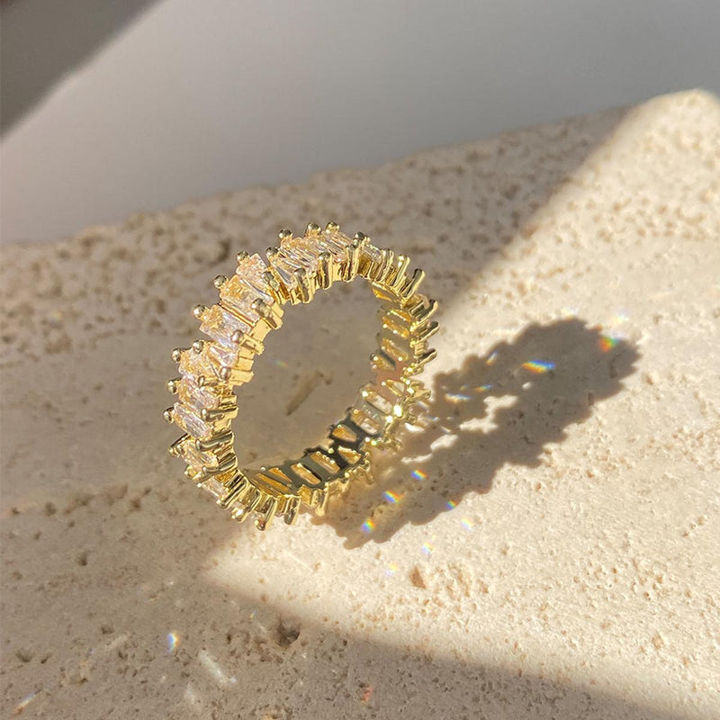 Sparkling Baguette Crystal Ring