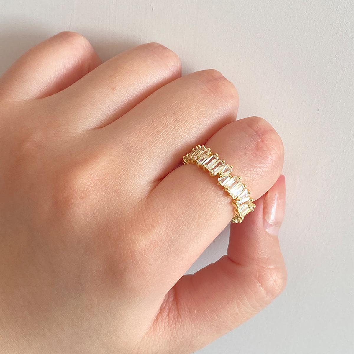 Sparkling Baguette Crystal Ring