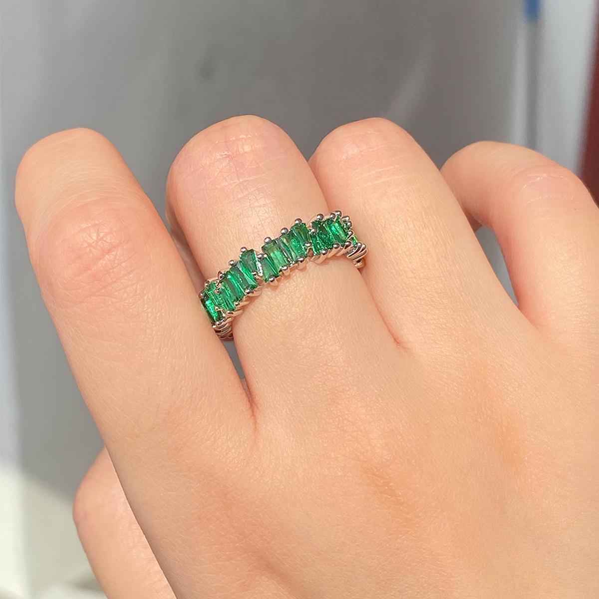 Sparkling Baguette Crystal Ring